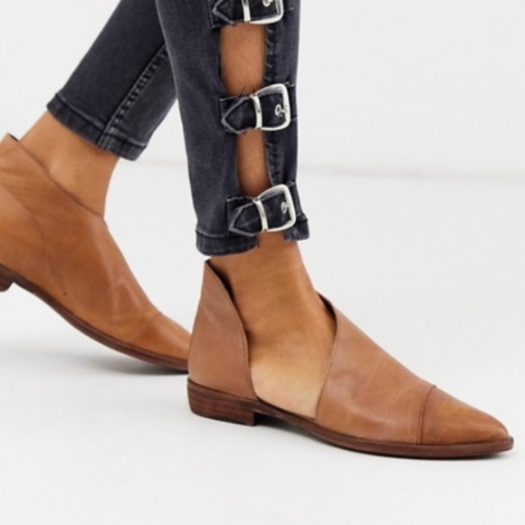 Free People Shoes - 🆕️ FREE PEOPLE ROYALE D'ORSAY LEATHER DRESS FLATS